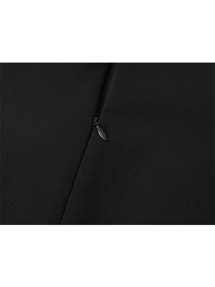 Women Summer Elegant Mini Dress 3D Flower Decor Strapless Backless Slimming Short Dress Ladies Fashion Contrast Color Streetwear