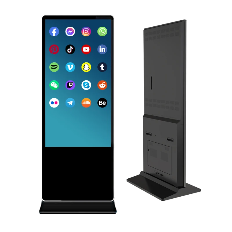 Ultra Thin Floor Standing Advertising Kiosks 32 55 65 Inch Digital Signage And Displays Custom Touch Screen Kiosk