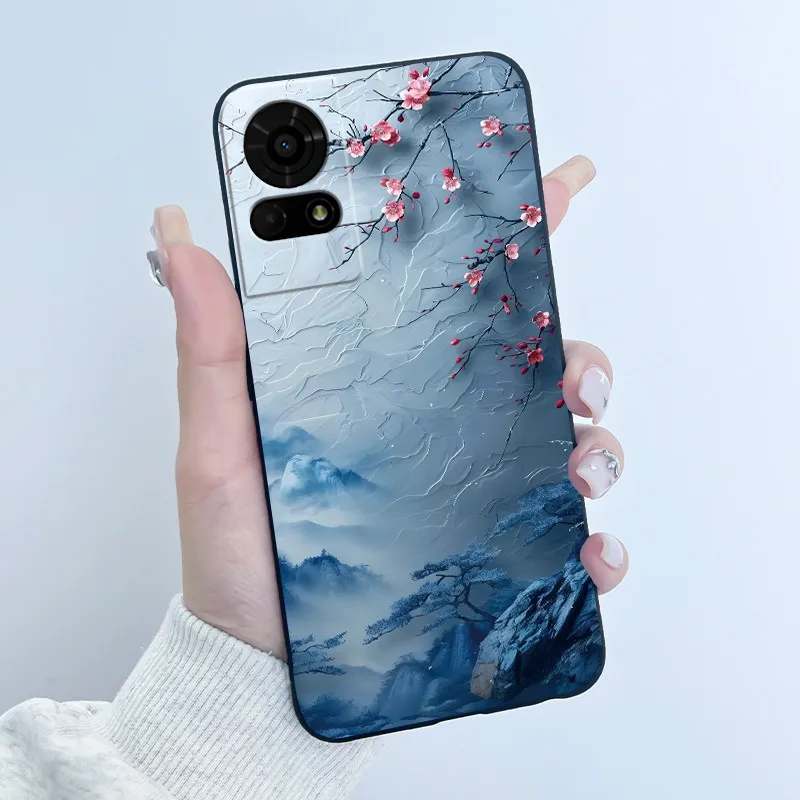 Cute Cartoon Soft Silicone Protective Phone Case - Black