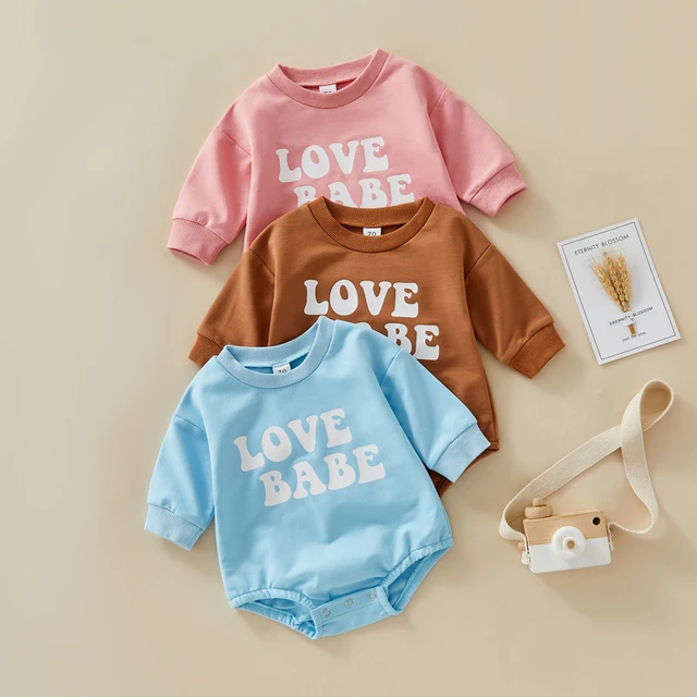 Monos para bebé recién ropa de algodón con estampado letras, jersey de manga larga, monos de 0 a 18 meses, moda de otoño _ - AliExpress Mobile