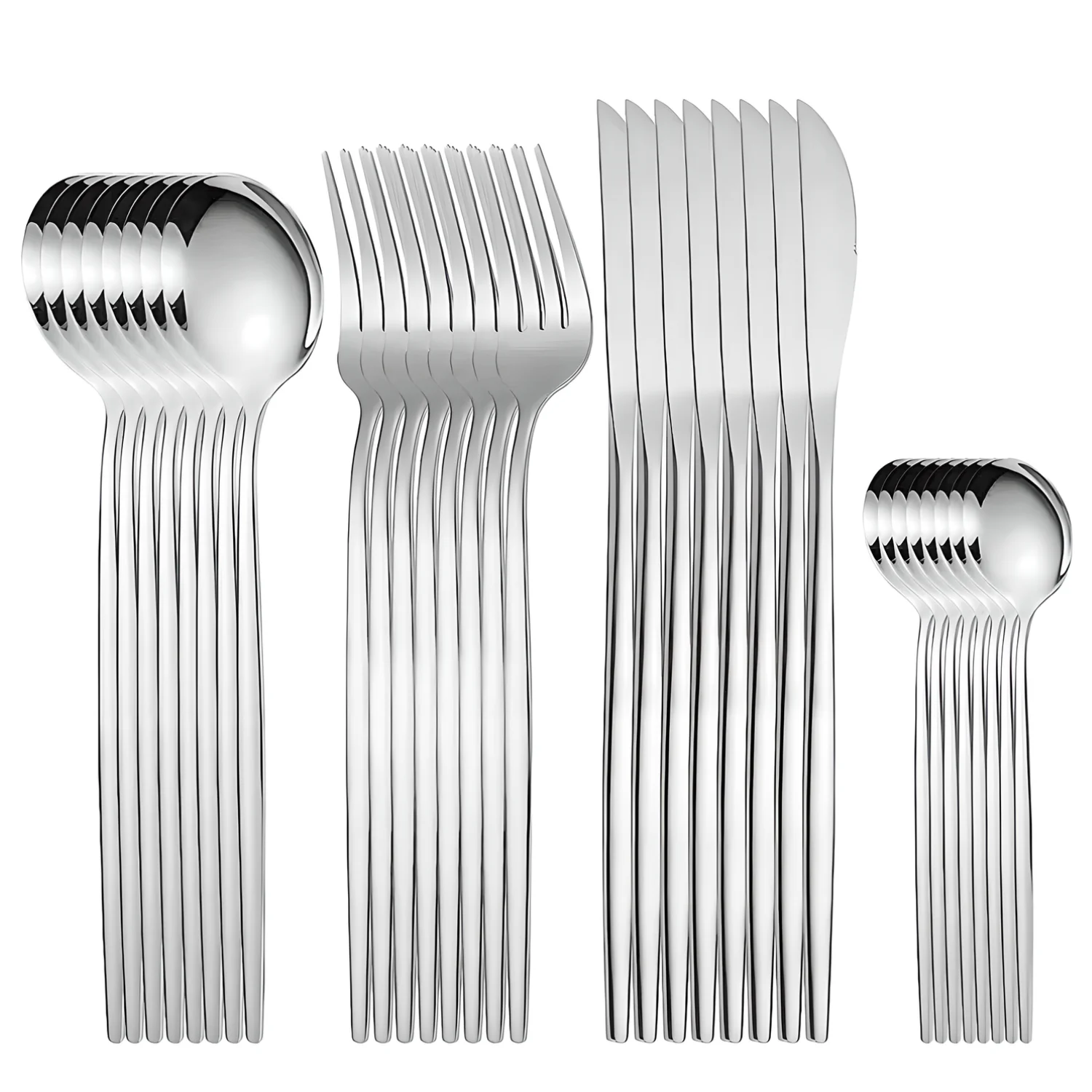 4/32pcs Portuguese Western style stainless steel tableware set for 8 people silver and gold tableware reusable dishwasher can b Cutlery Set Western Style Cutlery Set Stainless Steel Cutlery Set