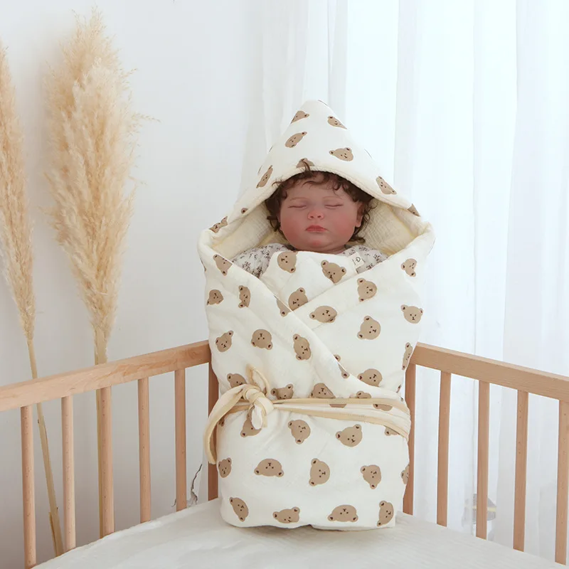 lMBABY Muslin Baby Quilt Swaddle Blanket New Born Bedding Sleeping Bag for Newborn Wrap Soft Bath Towel Babies Accessories 2