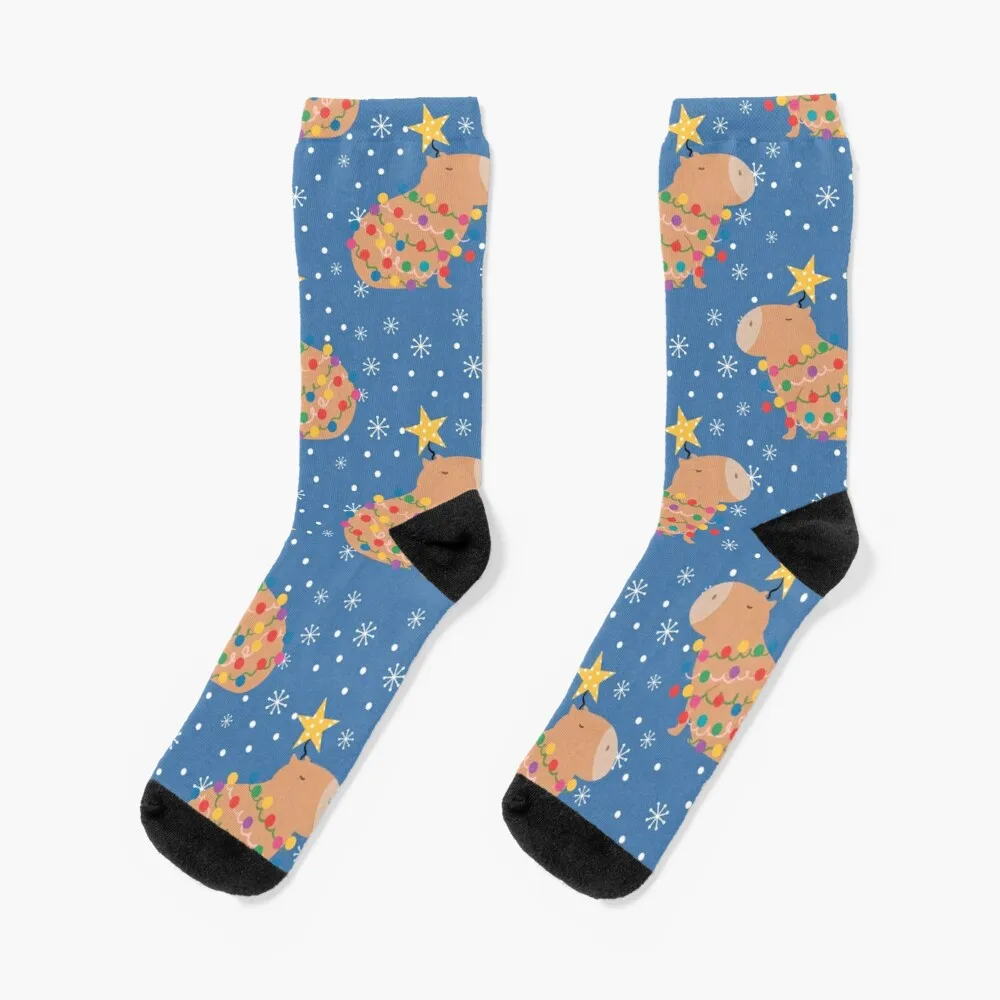 

Capybara Christmas Tree Socks Thick Socks Custom Socks