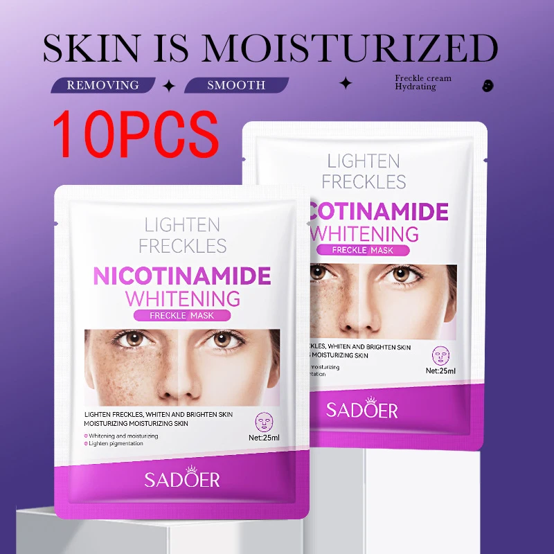 

Niacinamide отбеливающая маска для лица для веснушек, удаление мелазмы, осветление темных пятен, Удаление меланина, увлажнение, осветление лица, уход за кожей
