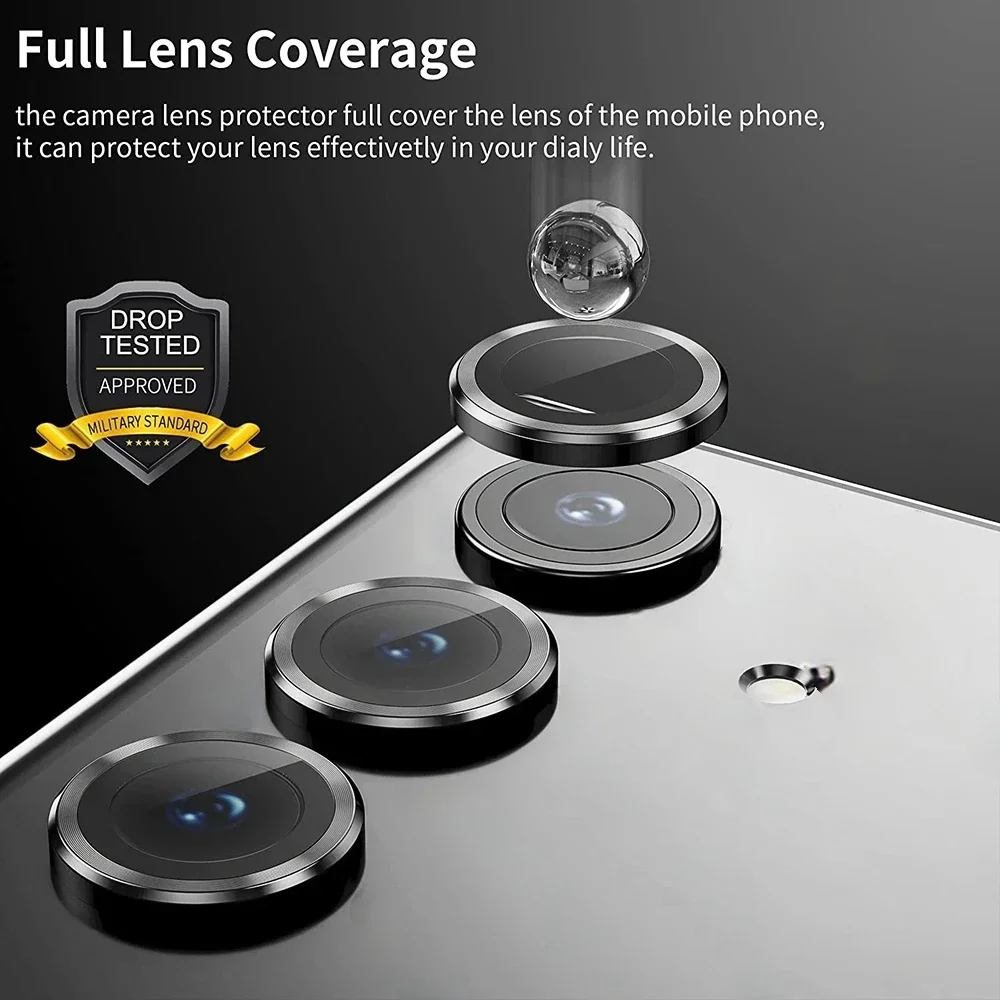 Galaxy Phone Case with Metal Ring and Camera Protectors – Rear HD Lens Glass Accessories