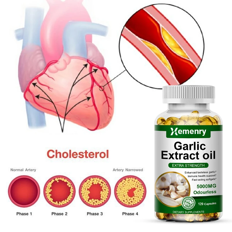 Garlic Oil Capsule Lower Cholesterol Promote Cardiovascular And Heart