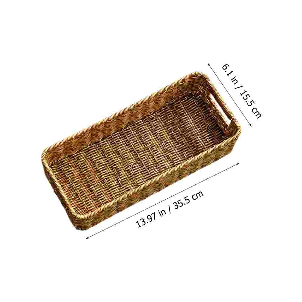 Woven Storage Basket Wicker Baskets Drawers Large Food Container Toys Sundries Bin Desk and Organizers Finishing Magazine 5