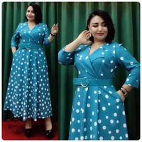 MAMADA L7628 New Fashion Style Print Long Dress African Women Clothing Dashiki Abaya Length 150CM Size L - XXXXL Included Belt 1