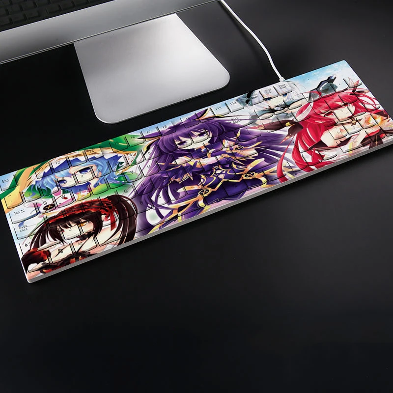 

DATE A LIVE Keyboard Anime 104 Keys Gaming Keyboards USB Wired Cute Keyboard Kawaii Office Laptop Computer Accessories