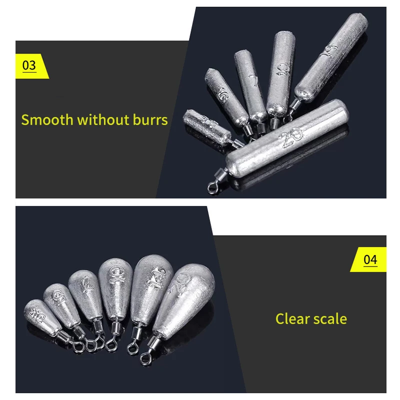 Lot de 5 plombs Drop Shot 2g à 20g pour pêche aux leurres souples - Poids pour appâts