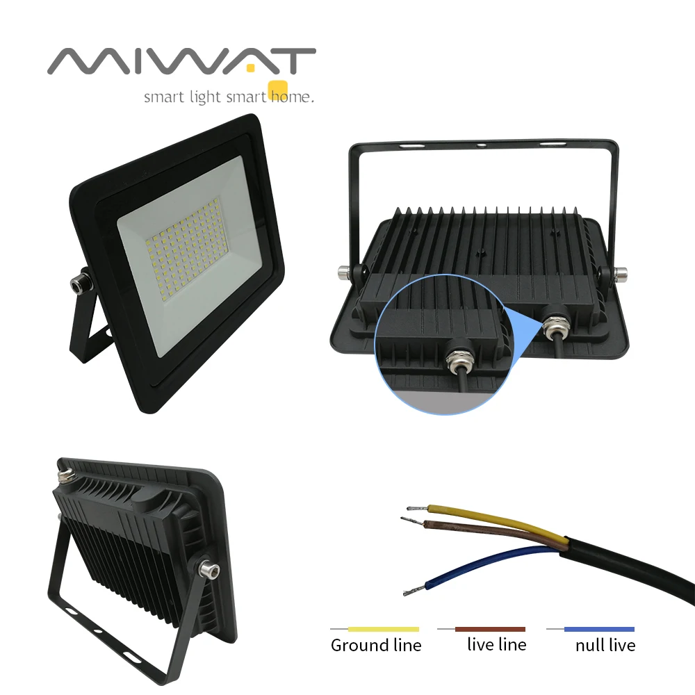 LED 홍수 빛 100W 50W 30W 20W 10W AC 220V 야외 IP68 방수 반사판 스포트라이트 가로등 벽 램프 정원 조명