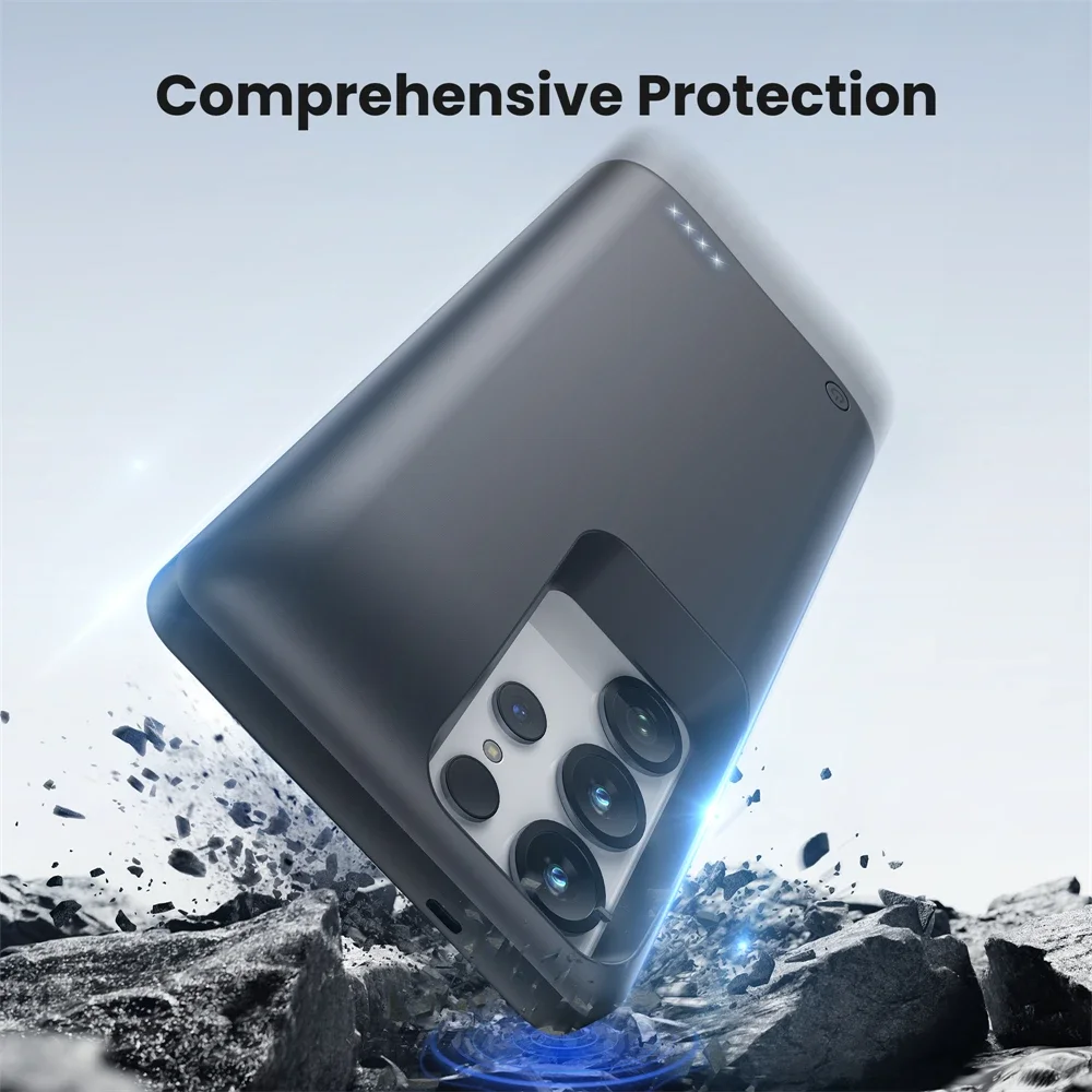 삼성 갤럭시 S26 S25 S24 S23 S22 S21 S20 울트라 플러스 배터리 케이스용 파워 커버 10000mAh 휴대용 보조배터리 충전 커버