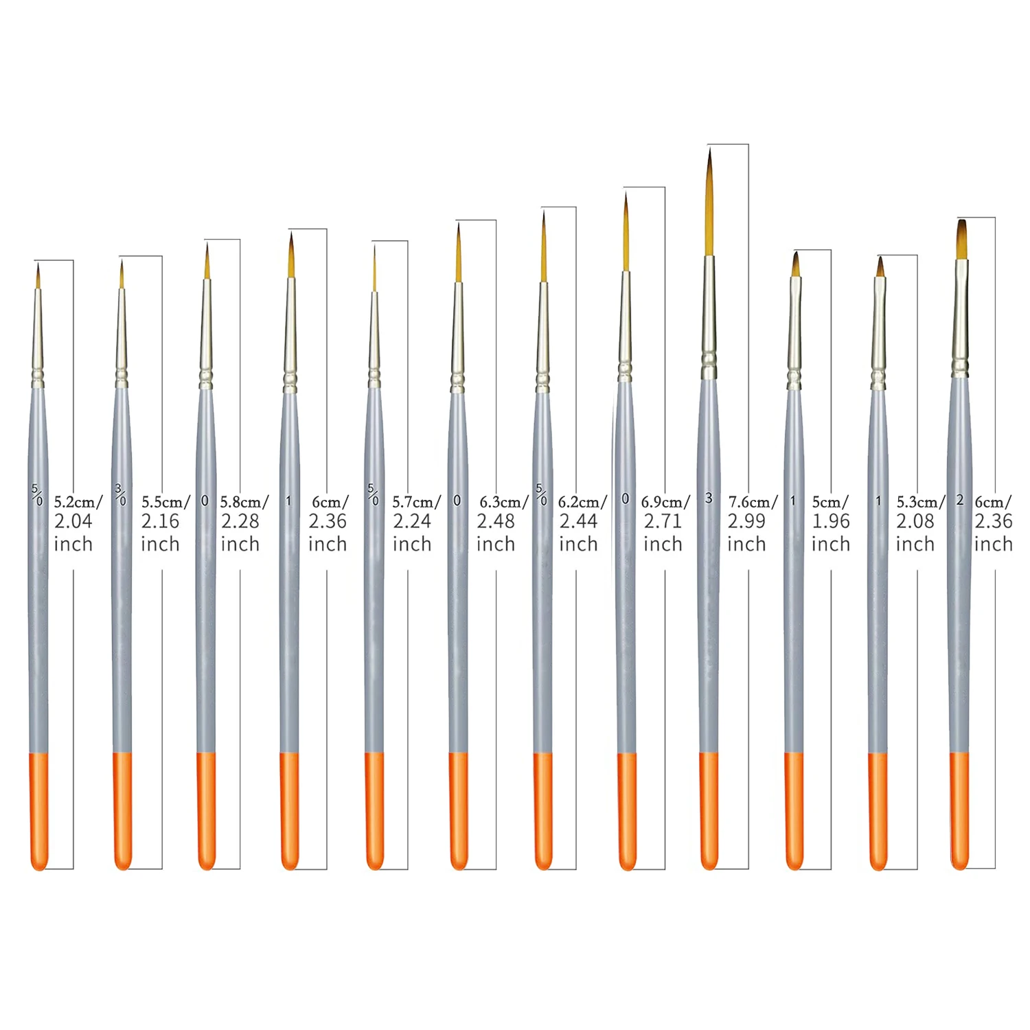 Fine Detail Artist Paint Brush 12 Piece Set Extra Long Hair Hook Line Pen Thin Brush Angular Micro Tip Acrylic Oil Watercolor 2