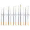 Fine Detail Artist Paint Brush 12 Piece Set Extra Long Hair Hook Line Pen Thin Brush Angular Micro Tip Acrylic Oil Watercolor 2