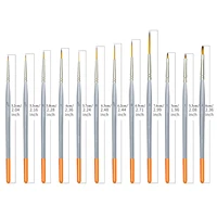 Fine Detail Artist Paint Brush 12 Piece Set Extra Long Hair Hook Line Pen Thin Brush Angular Micro Tip Acrylic Oil Watercolor 2