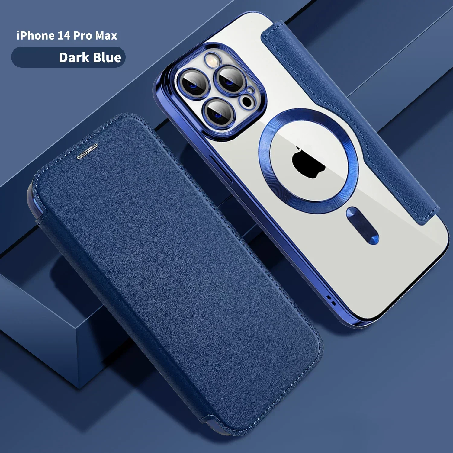 Electroplated Flip Leather Case with Magsafe Charging – Luxury Protection Cover