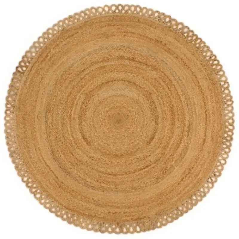 

Round Jute Rug Natural Handmade Carpet for Living Room Hallway Floor Mat Farmhouse Braided Rustic Look Rug Home Bedroom Decor