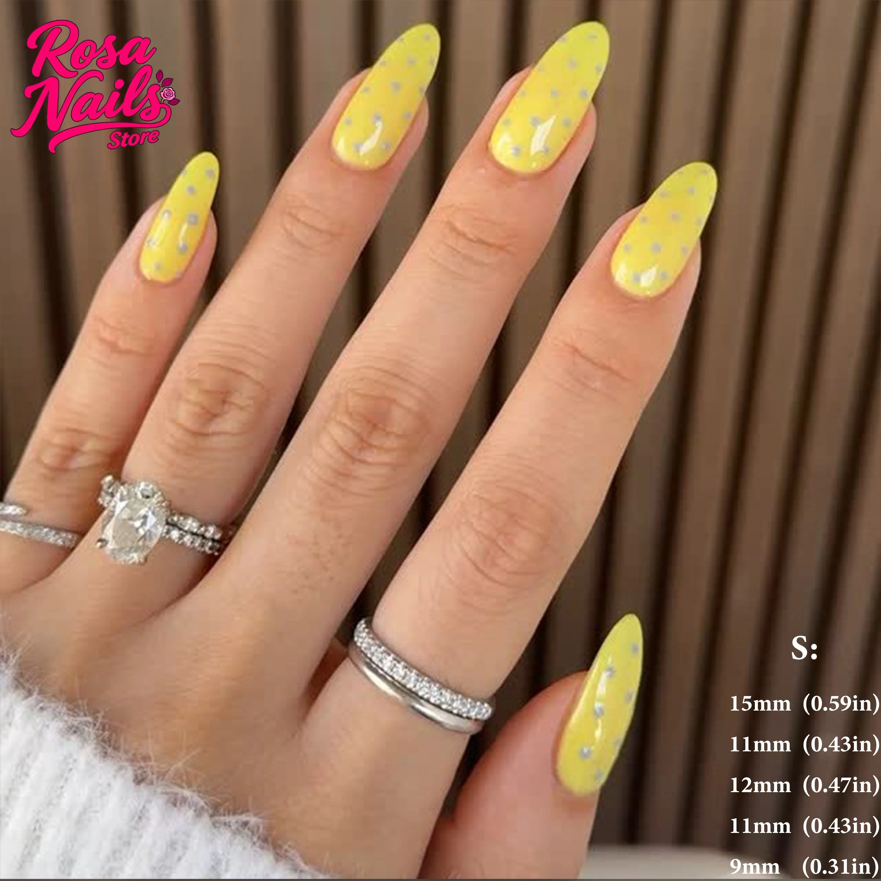 Summer Chic Polka Dot Press-On Nails with 3D Floral Accents in Pink, Yellow, and Brown French Tips