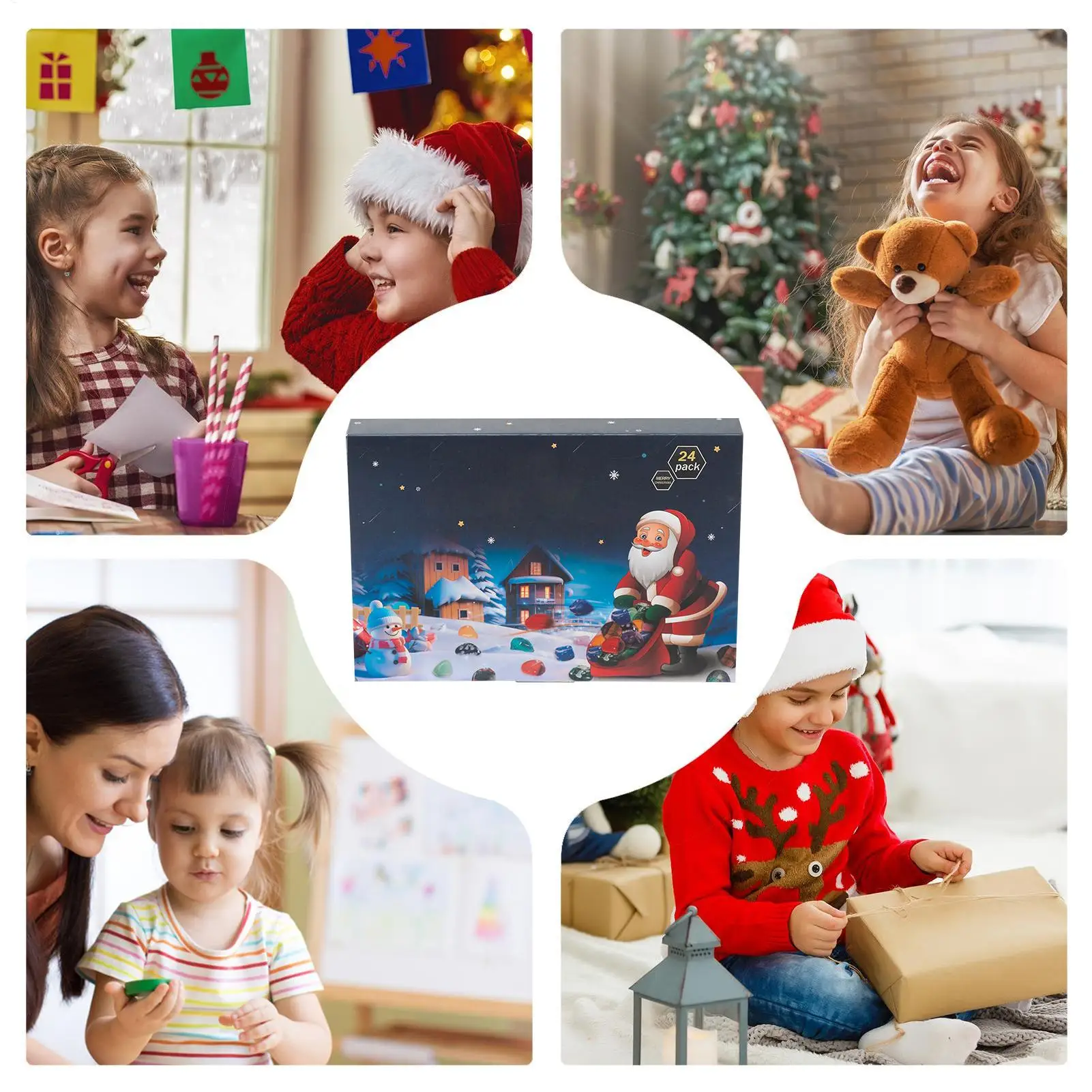 Christmas Calendar Rock Collection Calendar Advent 2025 Minerals Collection Ore Gem 24 Day For Kids Women Men Teen Boys Girls