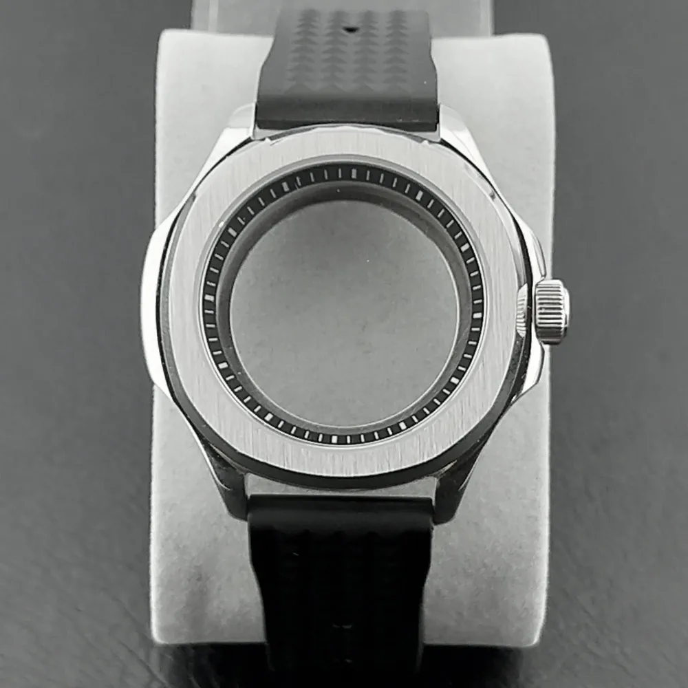 Elegant Men's Watch Case with Sapphire Glass, 39.5mm, 5-Bar Water Resistance, for 28.5mm Dial Accessories