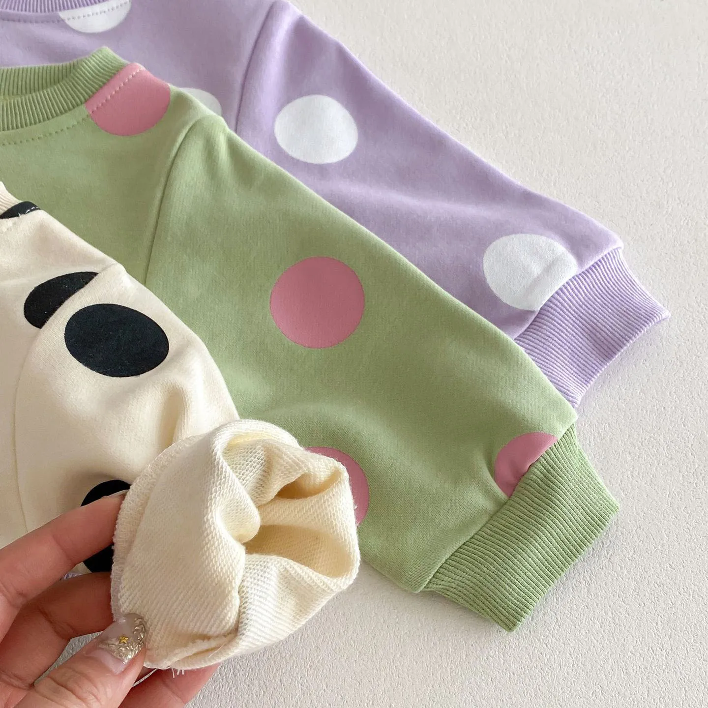 Baby Polk Dot Blouse And Pants Track Suit