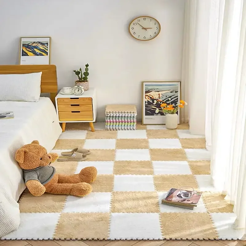 3d Visual Floor Mat For Bedroom Bedside, Thickened Golden Diamond