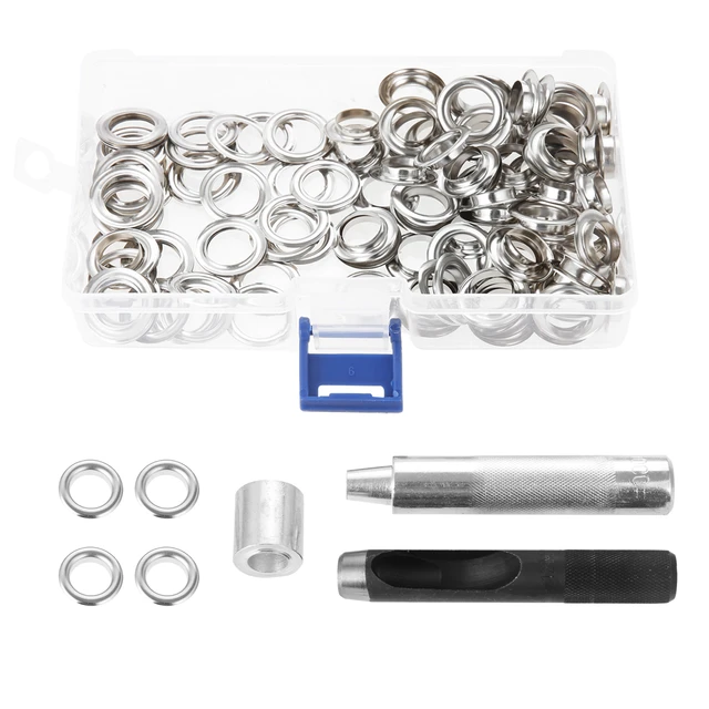 100 Sets Grommet Tool Kit 1/2 Inch Eyelets Grommets with Installation Tools  for DIY Leather Craft Clothing Accessories Curtain - AliExpress