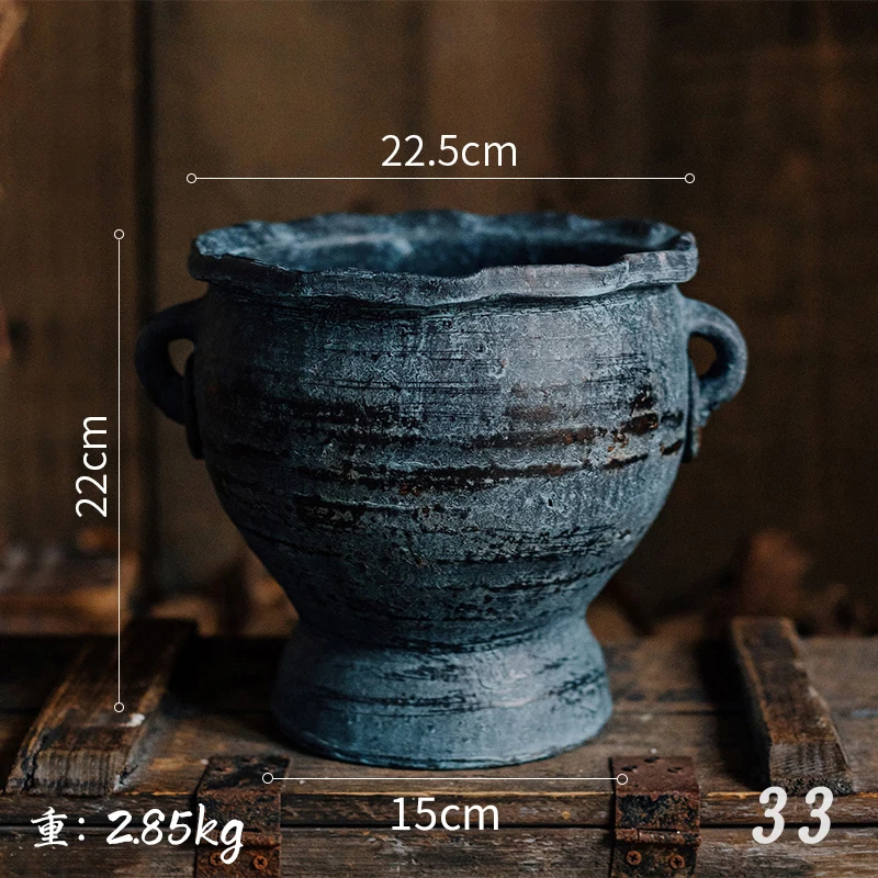 セラミック花瓶の装飾,中国のレトロなスタイル,大きな陶器の粗いポット