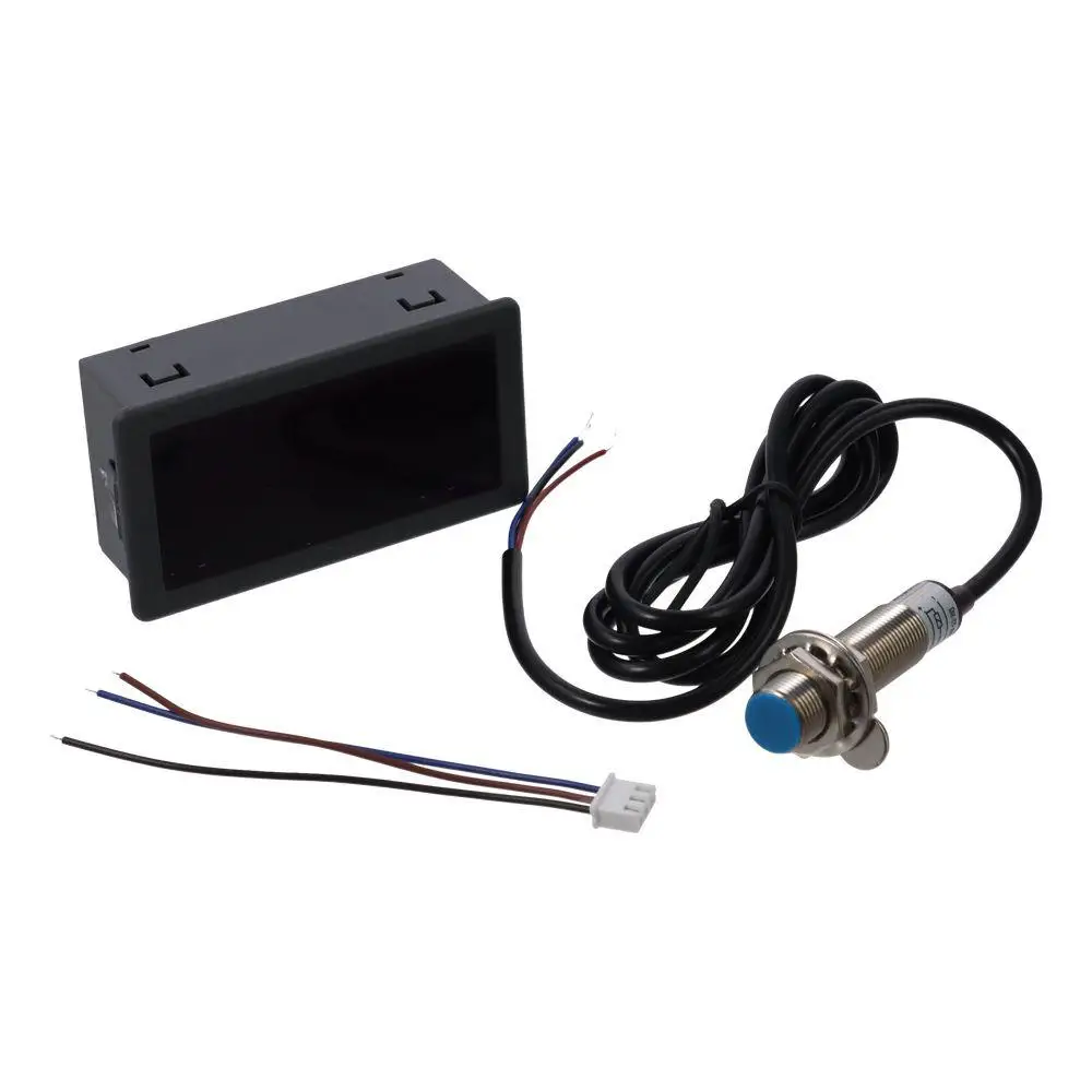 AC 110V-230V 디지털 LED 모터 타코미터 빨간색 4자리 RPM 속도 측정기 선외 모터 엔진 선반, 컨베이어 벨트