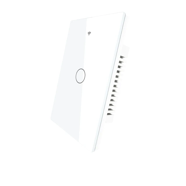 MOES Smart Glass Panel Switch Smart Life/Tuya App Multi-Control Association, Voice Control with Alexa,Google Home,1/2/3/4 Gang 1 Gang White