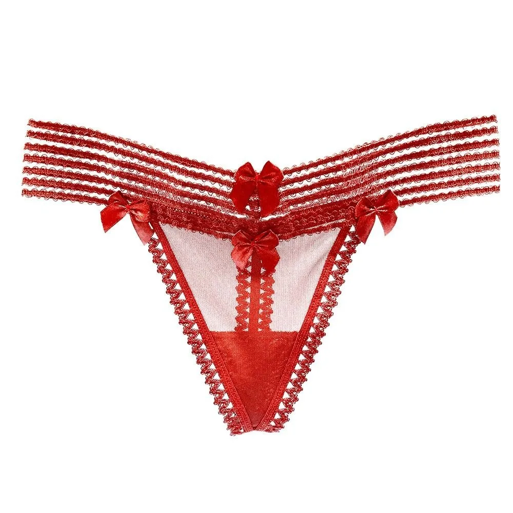 

Seamless Sexy Panties for Women Mesh Transparent Low Waist Women's Panties Stripe Hollow Briefs Women