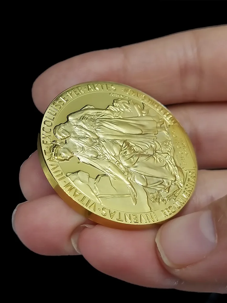 Commemorative Medal Commemorative Coin Commemorative Coins Commemorative Money Nobel Prize Gold Plated Coin Medal Crafts Founder Portrait Scientists Inventors Honorary Commemorative Gift