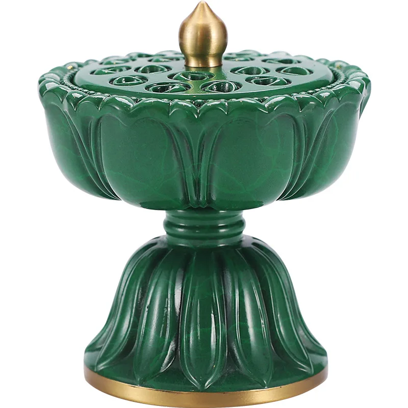 Antique Lotus Lamp Copper Incense Burner For Incense Coil Home Creative Ornaments Brass Censer Decoration For Home Aroma