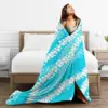 Puakenikeni Single Leis On Turquoise Blanket Flannel Breathable Throw Blankets Sofa For Home Bedroom Throws Bedspread Quilt 5