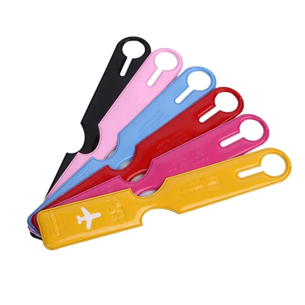 Colorful PU Leather Luggage Tag Creative Baggage Silica Gel Suitcase ID Holder Boarding Tags Portable Label Travel Accessories