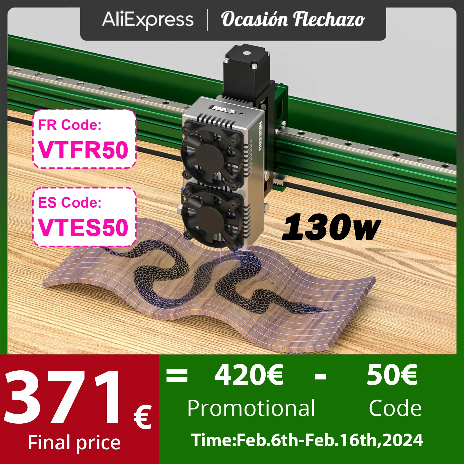 Neje 130W Modulo Laser Quattro Diodi A Fascio Uscita 24W Per Macchina Da Taglio Per Incisione Laser Cnc Stampante 3D Router Strumenti Per La Lavorazio