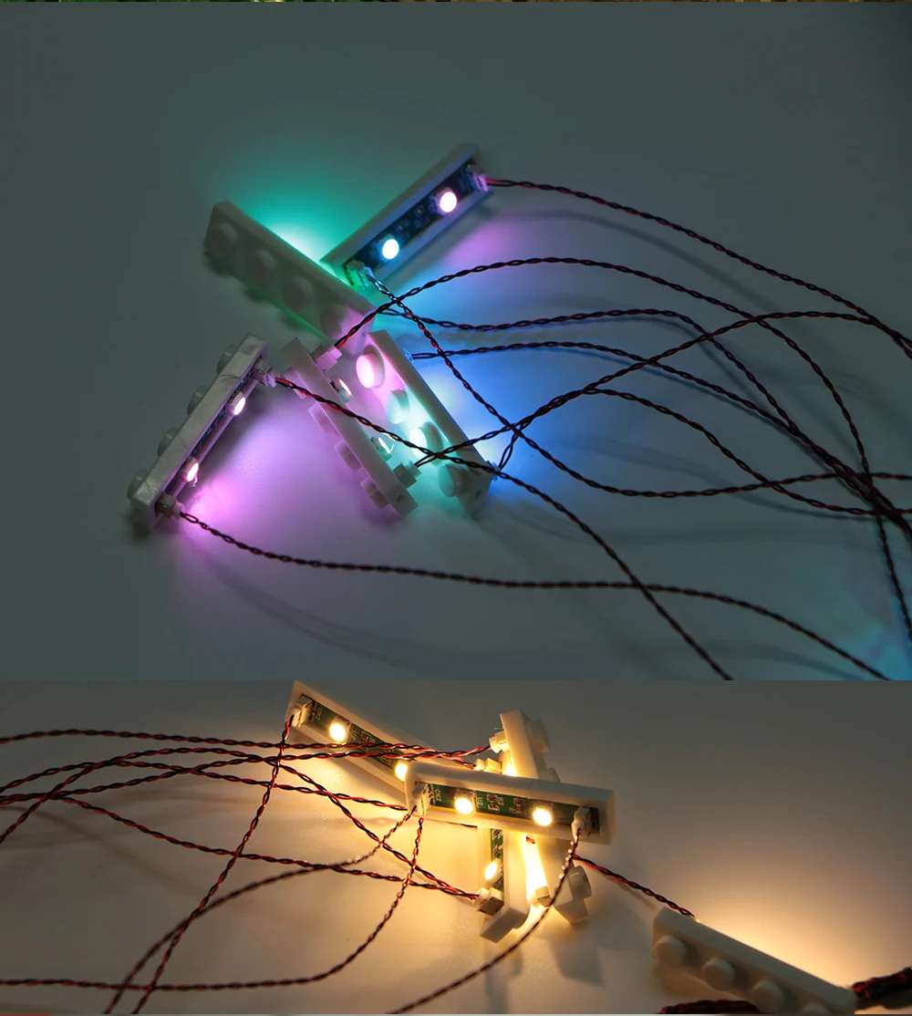 1PC DIY 1x4 Baustein Lampe Straße Licht Elektrische Dekorieren 1X1 LED Ziegel USB Stadt Beleuchtung – Detail 3