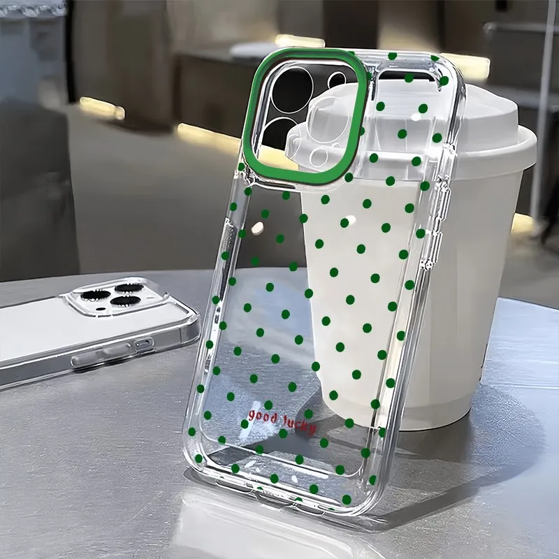 Elegant Green Wave Design Phone Case with Clear Back Cover