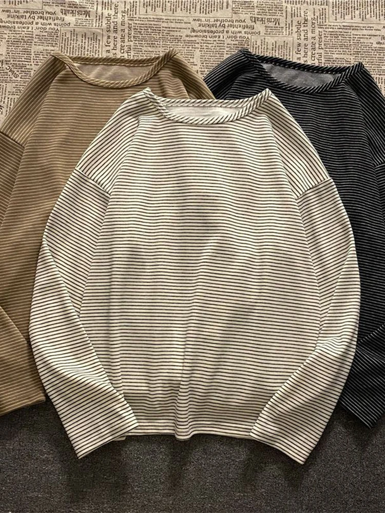 

Женская футболка в полоску, с длинным рукавом и круглым вырезом