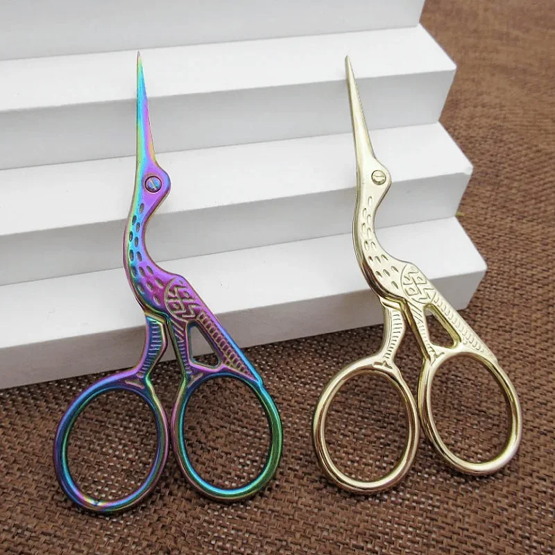 DIY Crane Mouth Scissors Retro Cross Stitch Antique Black Vintage Cute Small Sewing Scissor Fishing Thread Cutting Fabric Shears