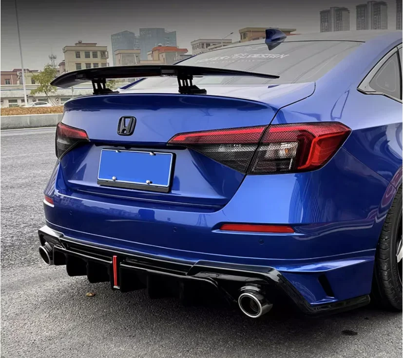 For Honda Civic Sedan 11th 2022 2023 2024 ABS Bumper Front Lip Rear Trunk Diffuser Spoiler Side Skirt Body Kit