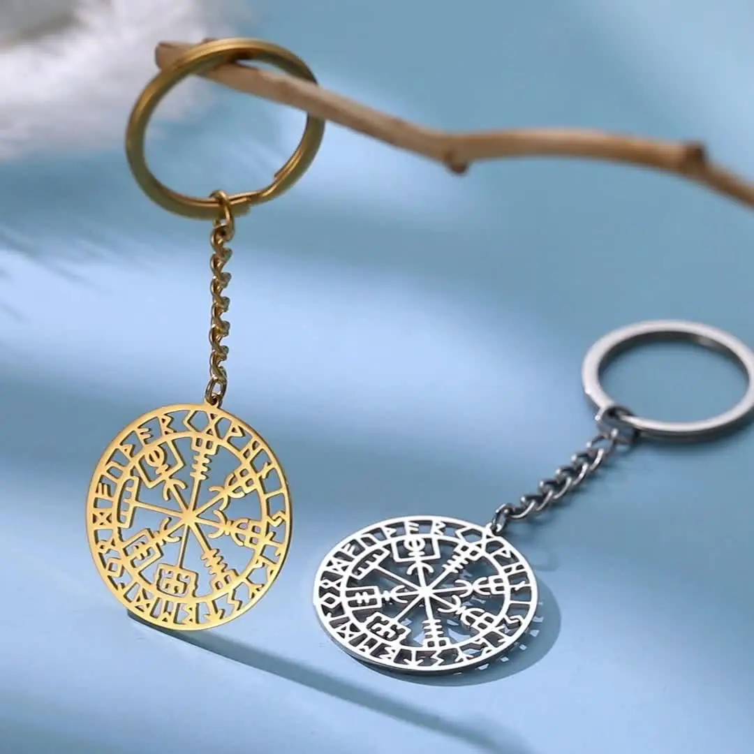 LIKGREAT Vegvisir символ брелок викингов из нержавеющей стали скандинавские руны компас