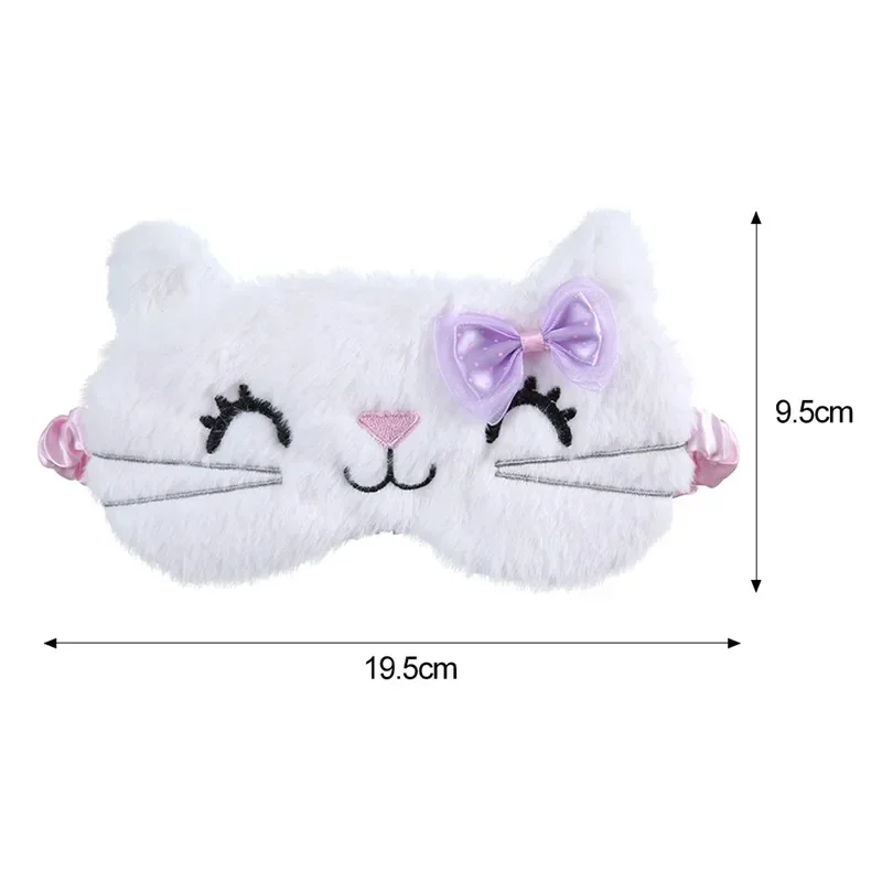 Cute Cat Soft Sleeping Eye Mask Animal Plush Fabric Blindfold Relax Girls Lady Home Traveling Eye Care Eye Mask Eye Patch
