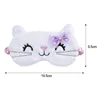Cute Cat Soft Sleeping Eye Cover Mask Animal Plush Fabric Blindfold Relax Girls Lady For Home Traveling Eye Care 6