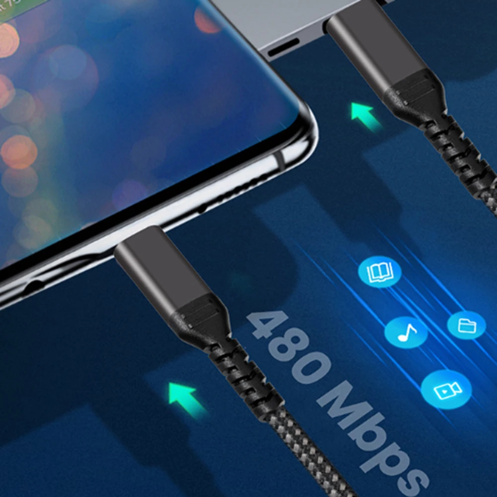 Double-head type-c fast charging data cable PD100W【2meter】