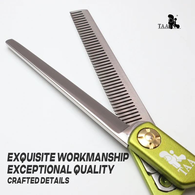 TAA Professional Grooming Scissors Pet Hair Cut Serrated for Dog&Cat 440C Alloy Steel Pets Accessories Colorful Pet Clipper Tool