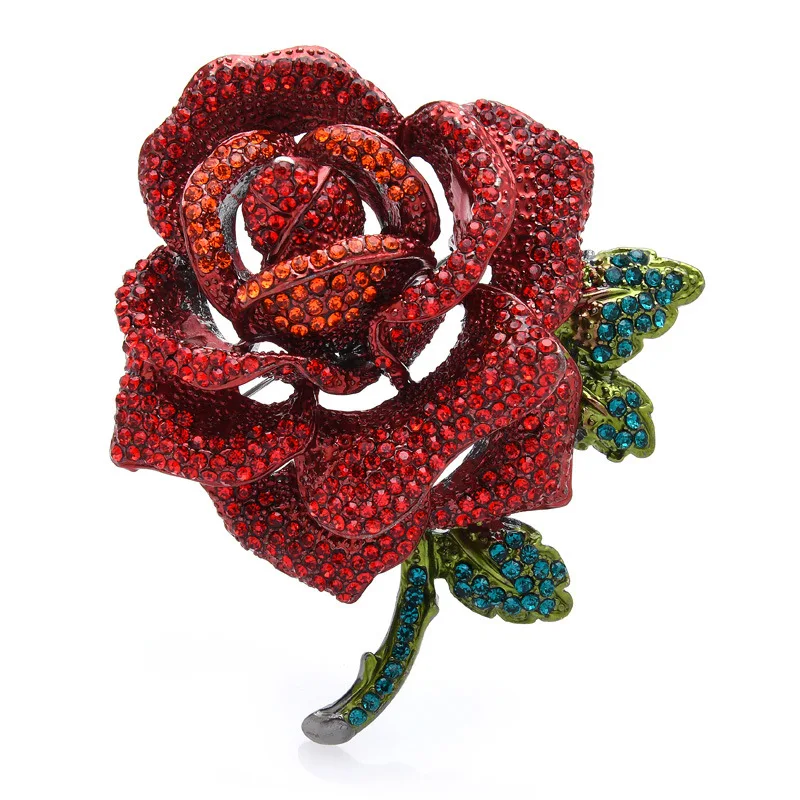 Broche Fantaisie Strass Rose - Bijou Femme Pour Soirée - Occasion