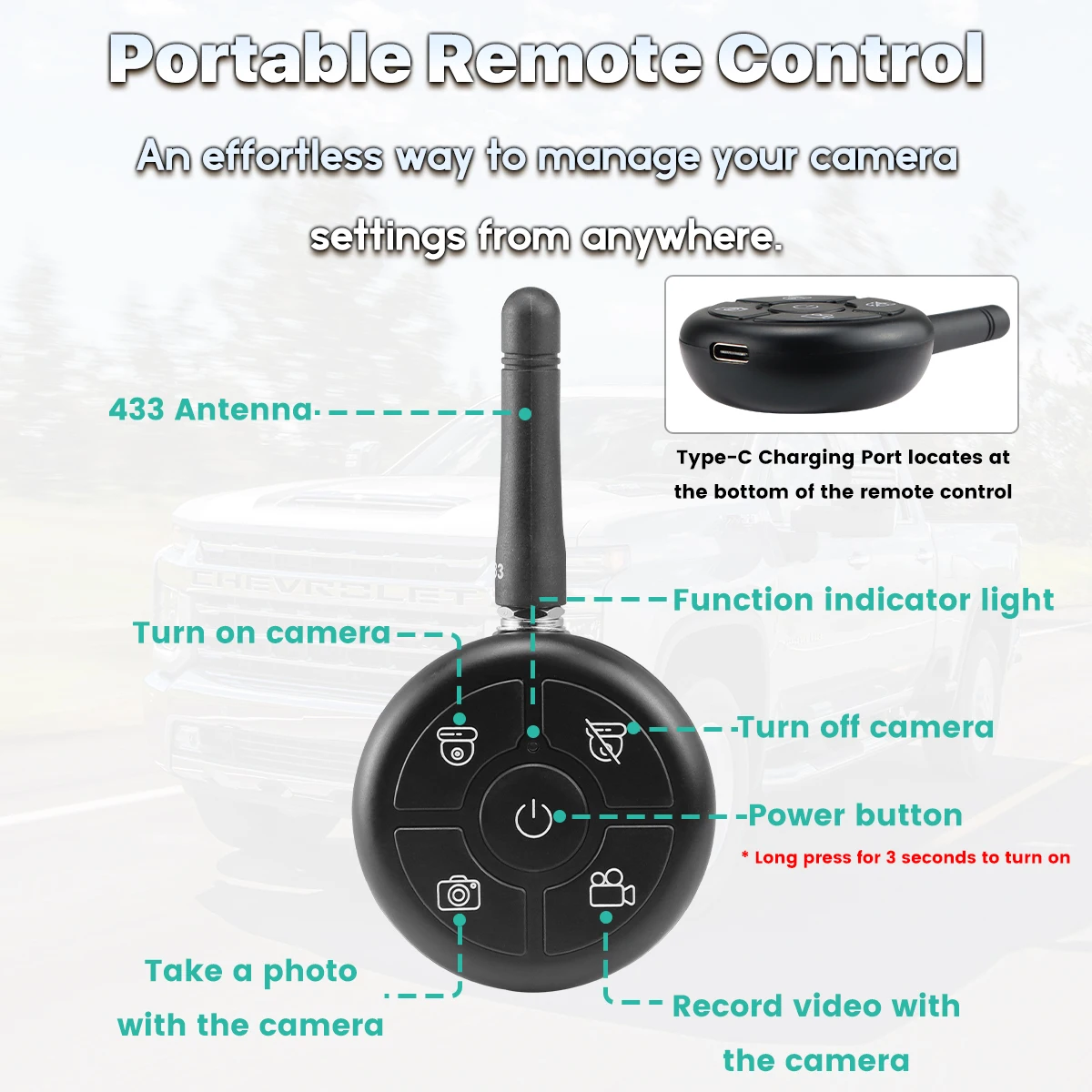 5G WiFi Wireless Solar HD 1080P Rear/Front License Camera with