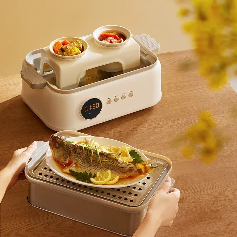 Brand-new Stainless Steel Electric Steamer Steamer Stew Pot Multi-functional Household Water-proof Stew Pot Automatic Reservatio