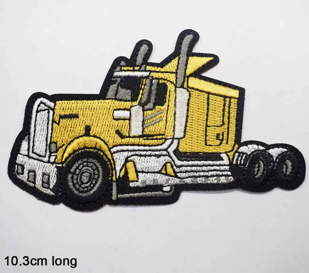 Coole Bagger Beton Feuerwehr auto Sattelzug LKW LKW Eisen auf gestickte Stickerei Kleidung Patch für Kleidung Jungen
